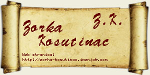 Zorka Košutinac vizit kartica